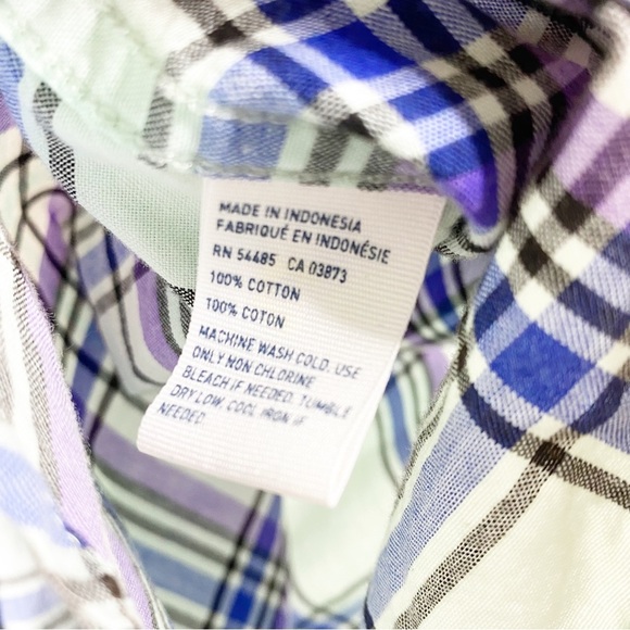 American Eagle Outfitters AEO Checkered Plaid Boyfriend Button Down Shirt L - Picture 11 of 11